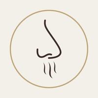Nose smell trendy useful icon abstract colorful art illustration background design vector