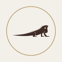 Iguana trendy useful icon abstract colorful art illustration background design vector