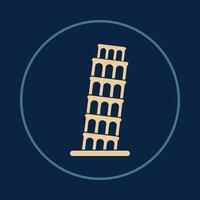 Pisa tower useful icon abstract trendy colorful art illustration background design vector