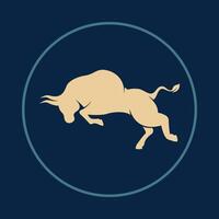 Bull useful icon abstract trendy colorful art illustration background design vector