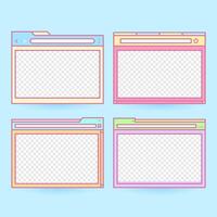 cute pastel browser frame set vector