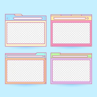 cute pastel browser frame set