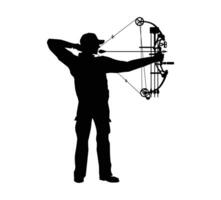 bow hunter silhouette art, graphics vector