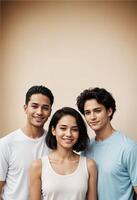 three young hispanic people posing for a photo