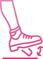 Ankle Flex Line Gradient Icon vector