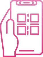 Qr Scan Line Gradient Icon vector