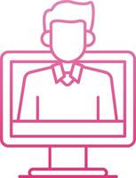 OnLine Gradient Tutoring Line Gradient Icon vector