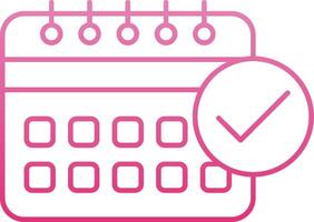 DeadLine Gradient Meet Line Gradient Icon vector