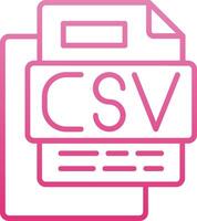 CSV File Line Gradient Icon vector