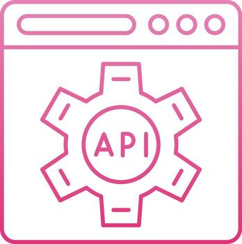 Api Line Gradient Icon vector