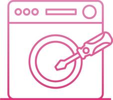 Washing Machine Repair Line Gradient Icon vector