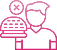 No Appetite Line Gradient Icon vector