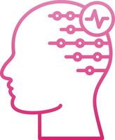 Electroencephalogram Line Gradient Icon vector
