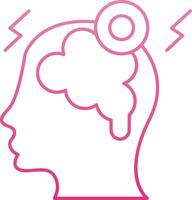 Headache Line Gradient Icon vector