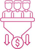Sales PipeLine Gradient Line Gradient Icon vector