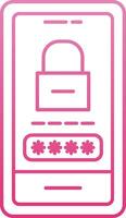 Password Lock Line Gradient Icon vector