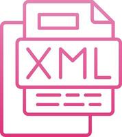 XML File Line Gradient Icon vector