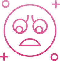 Sad Line Gradient Icon vector
