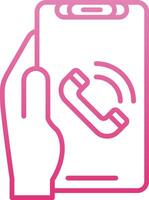 Phone Call Line Gradient Icon vector