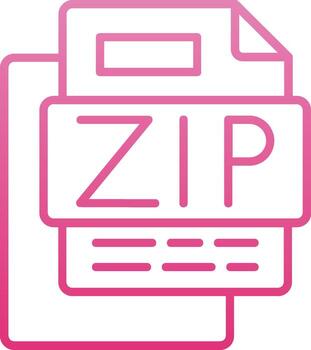 ZIP File Line Gradient Icon vector