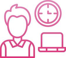 Working Hours Line Gradient Icon vector
