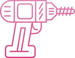 Power Drill Line Gradient Icon vector