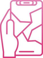 Creacked Line Gradient Icon vector