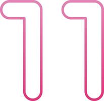 Eleven Line Gradient Icon vector