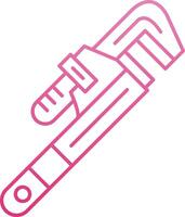 Pipe Wrench Line Gradient Icon vector