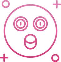 Surprised Line Gradient Icon vector