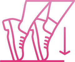Toe Stand Line Gradient Icon vector