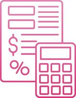 Expense Calculation Line Gradient Icon vector