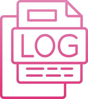 LOG File Line Gradient Icon vector