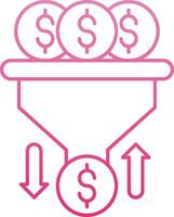 Cash Sales PipeLine Gradient Line Gradient Icon vector