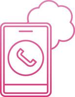 Cloud Based Calling Line Gradient Icon vector