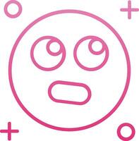 Rolling eyes Line Gradient Icon vector