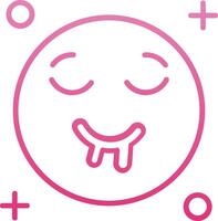 Drooling Line Gradient Icon vector