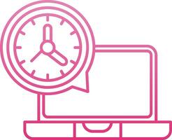 All The Time Working Line Gradient Icon vector