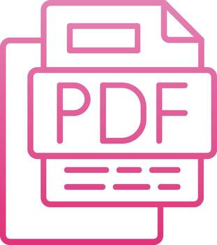 Pdf File Line Gradient Icon vector