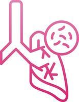 Germs In Lungs Line Gradient Icon vector