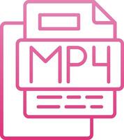 MP4 Music File Line Gradient Icon vector