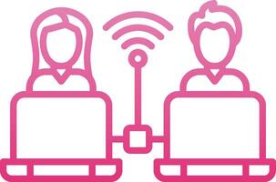 Remote Access Line Gradient Icon vector