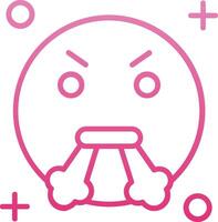 Angry Line Gradient Icon vector