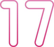 Seventeen Line Gradient Icon vector