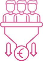 Sales PipeLine Gradient Line Gradient Icon vector