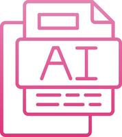 AI File Line Gradient Icon vector