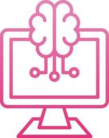 Artificial Intelligence Line Gradient Icon vector