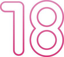 Eighteen Line Gradient Icon vector
