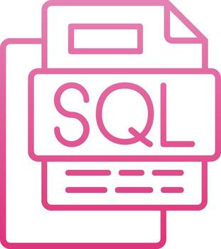 SQL File Line Gradient Icon vector