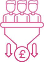 Sales PipeLine Gradient Line Gradient Icon vector